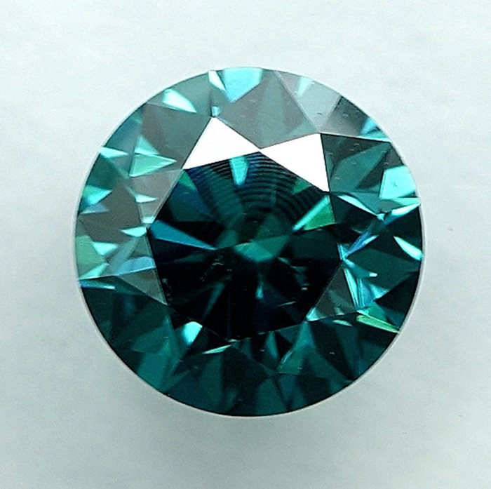 1 pcs Diamant  (Farvebehandlet)  - 051 ct - Fancy intense Grønlig Blå - VS1 - International Gemological Institute (IGI)