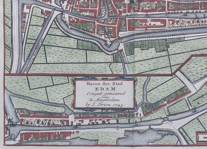 Holland - Edam; Isaak Tirion - Grondtekening der Stad Edam - 1743