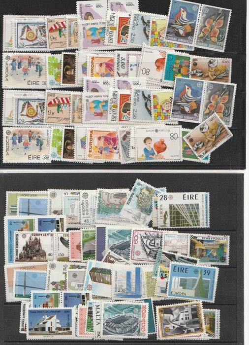 Europa CEPT 1956/2000 - Kultur - Diverse complete sets op 10 insteekkaarten