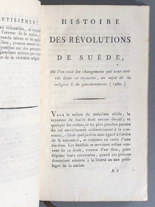 René Aubert Vertot - Histoire des révolutions de Suède - 1796