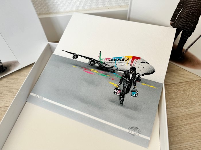 Nick Walker (1969) - COFFRET : Air France, Vandale sérigraphie signée et numérotée 96/100 + Livre signé par l'artiste !