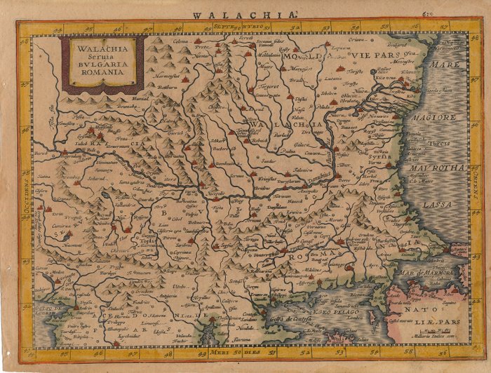 Rumænien - Bulgarien / Ungarn / Serbien; Petrus Kaerius / J.E. Cloppenburgh - Walachia Seruia Bvlgaria Romania - 1632