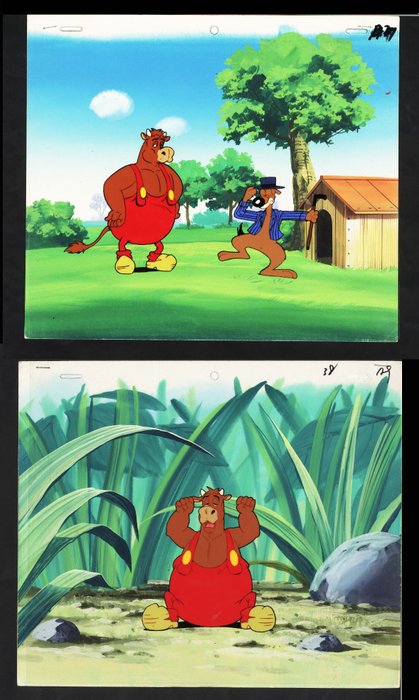 Will Raymakers - 2 Original Animation Cel (med original baggrund) - Boes