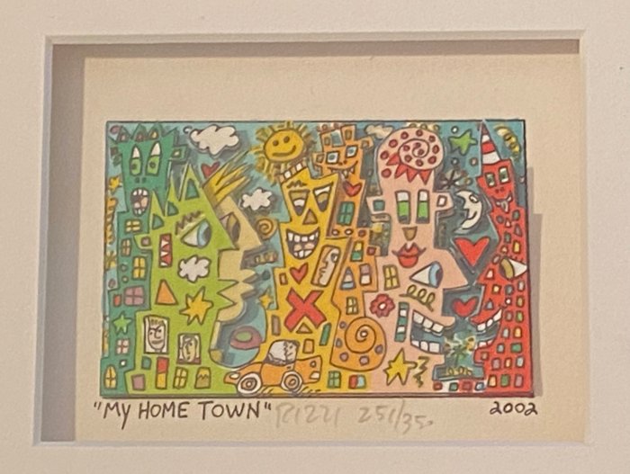 James Rizzi (1950-2011) - MY HOME TOWN, handsigniert, 3D