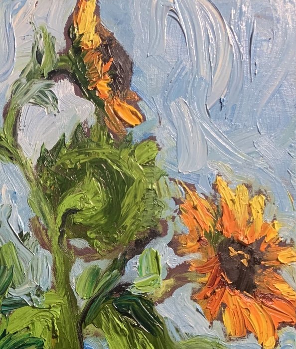 Eva Krzy - Sunflowers against a blue sky