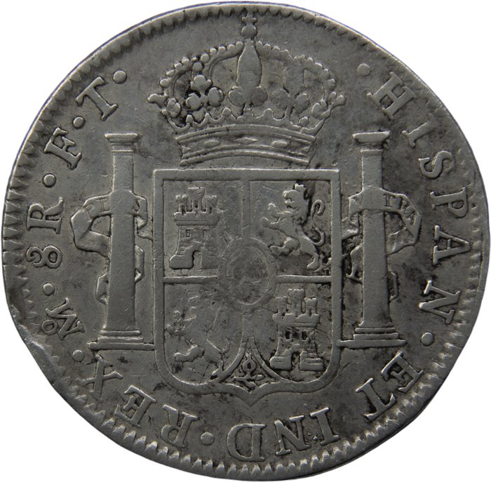 Spanien. Carlos IV (1788-1808). 8 Reales Acuñados en México en 1802. Ensayadores F·T