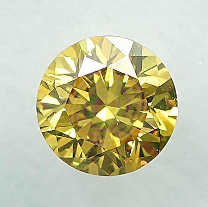 Ingen mindstepris - 1 pcs Diamant  (Naturfarvet)  - 0.17 ct - Fancy intense Gul - VS2 - International Gemological Institute (IGI)