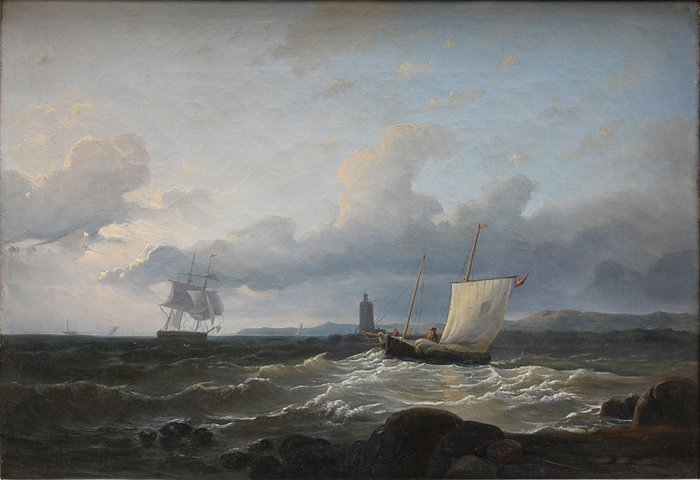 \tAbraham Hulk (British-Dutch, 1813 - 1897), attr.to - Sailing off the coast