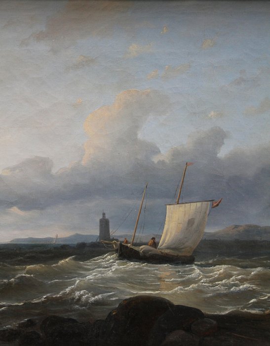 \tAbraham Hulk (British-Dutch, 1813 - 1897), attr.to - Sailing off the coast