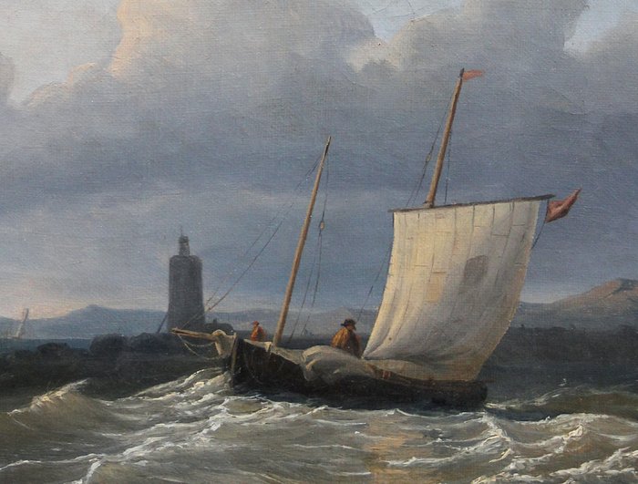 \tAbraham Hulk (British-Dutch, 1813 - 1897), attr.to - Sailing off the coast