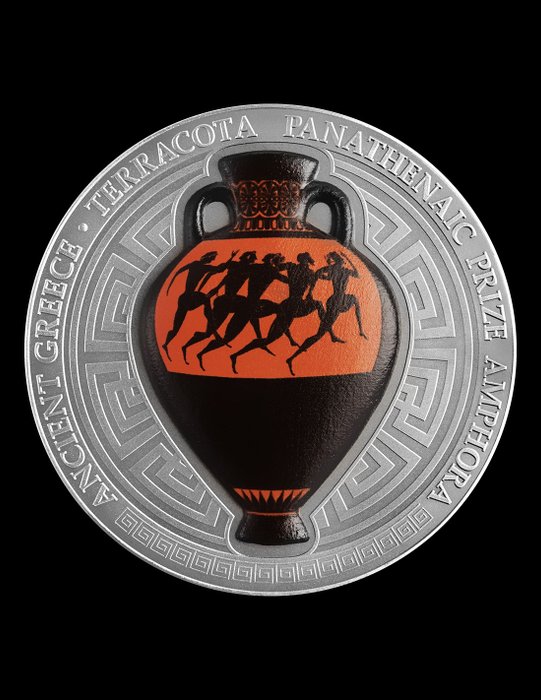 Ghana. 10 Cedis 2022 Panathenaic Prize Amphora, 2 Oz (.999)