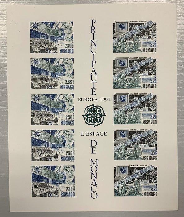 Monaco 1985/1991 - Europa-blokke 1985 og 1991 IKKE-TAKET vurdering €890 - Yvert  Telllier n° 30a et 51a