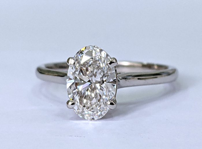 Ingen mindstepris - Forlovelsesring - 14 karat Hvidguld -  2.14ct. tw. Diamant (Laboratoriedyrket) - E VVS2 IGI