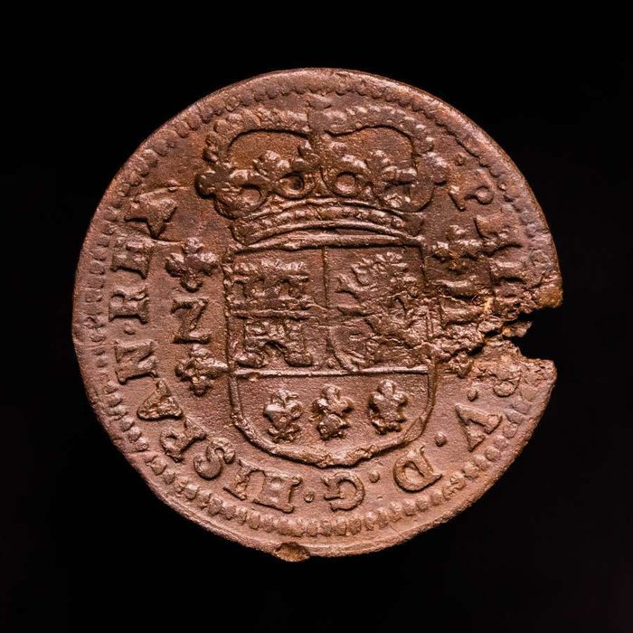 Spanien Isabel II Fernando VII Alfonso XII Carlos III y Felipe V Lote de 8 monedas Lote de 8 españolas acuñadas entre los siglos XVIII y XIX  (Ingen mindstepris)