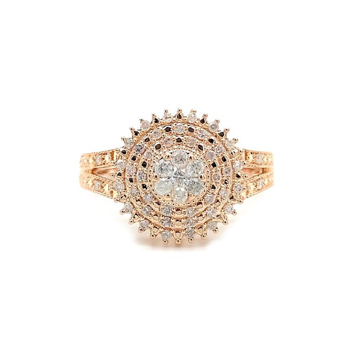 14 karat Pink guld - Ring - 039 ct Diamant