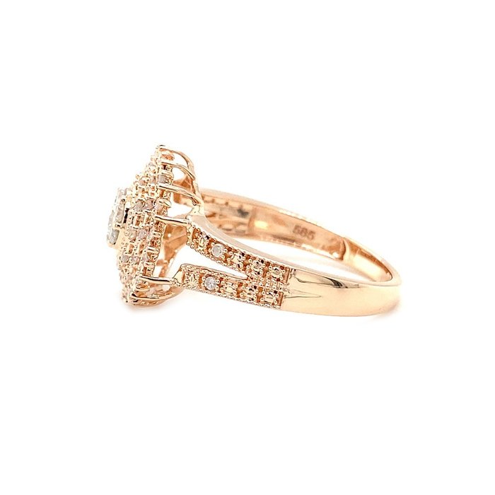 14 karat Pink guld - Ring - 039 ct Diamant