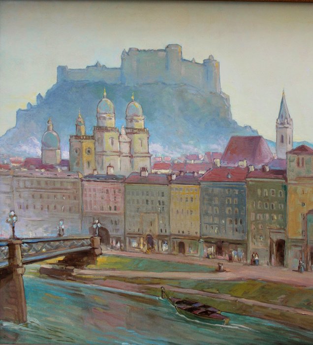 Karl (Charles) John (1872-1962) - View of Salzburg