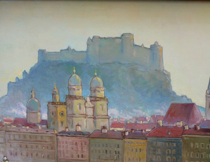 Karl (Charles) John (1872-1962) - View of Salzburg