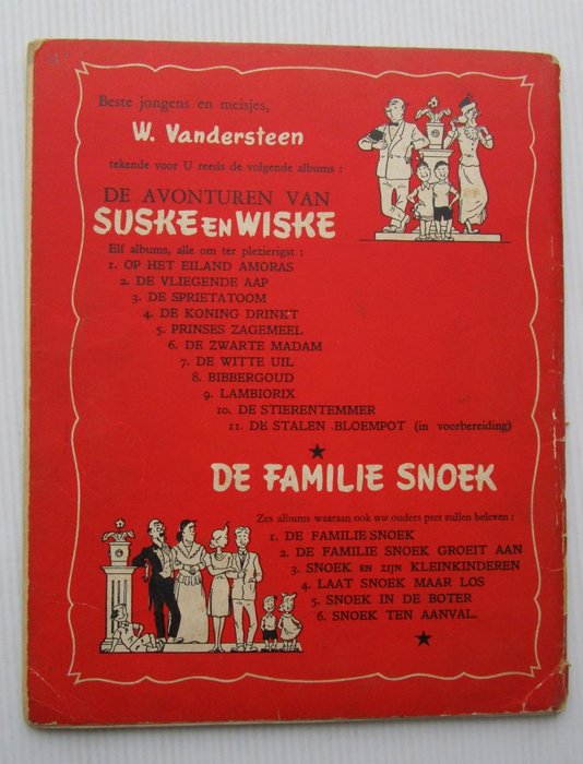 Suske en Wiske 10 - De stierentemmer - Vlaams - 1 Album - Første udgave - 1950