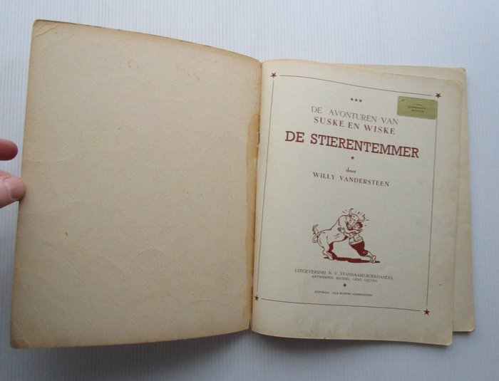 Suske en Wiske 10 - De stierentemmer - Vlaams - 1 Album - Første udgave - 1950