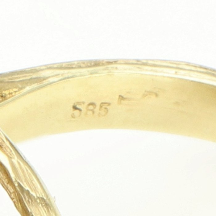 Ring - 14 karat Gulguld, Hvidguld Perle