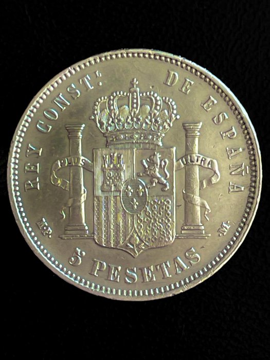 Kongeriget Spanien. Alfonso XIII. 5 Pesatas 1890 + 2 Pesetas 1892  (Ingen mindstepris)