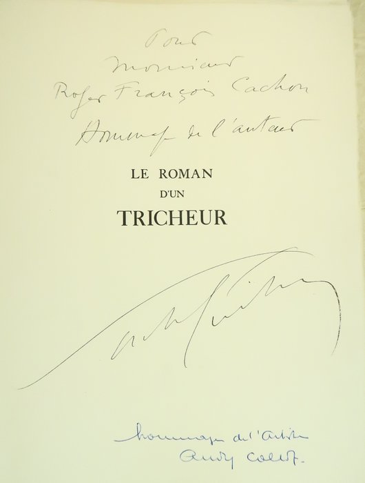 Signé; Sacha Guitry  André Collot - Le Roman d'un tricheur. Vingt eaux-fortes originales gravées par André Collot - 1953