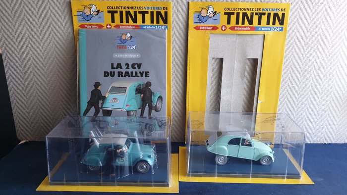 Hachette 1:24 - Modelbil  (2) - Nr 8, La 2CV des Dupondt + Nr 54. La 2CV du rallye - Tintin. Les voitures Tintin