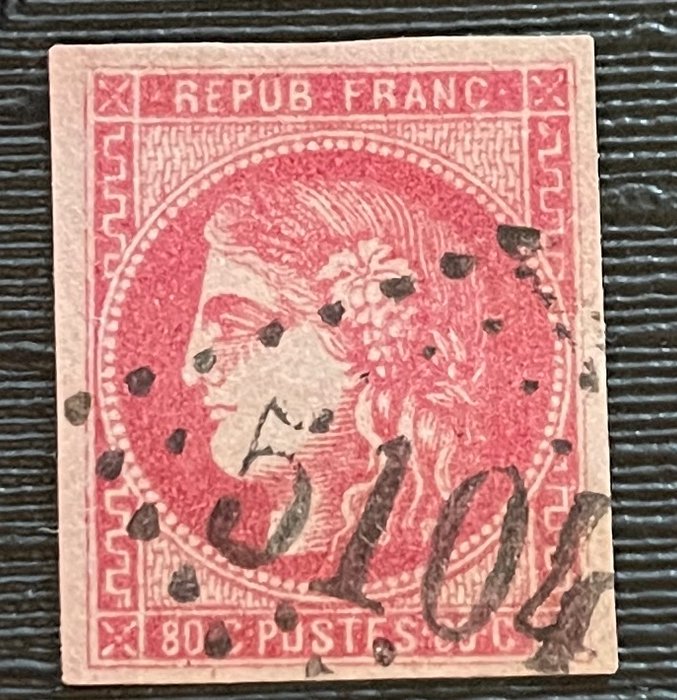 Frankrig 1870 - Emission de Bordeaux rosé Bureau Shanghai - YT No 49