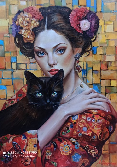 Eugenie Chervonna - La Dame et le chat noir