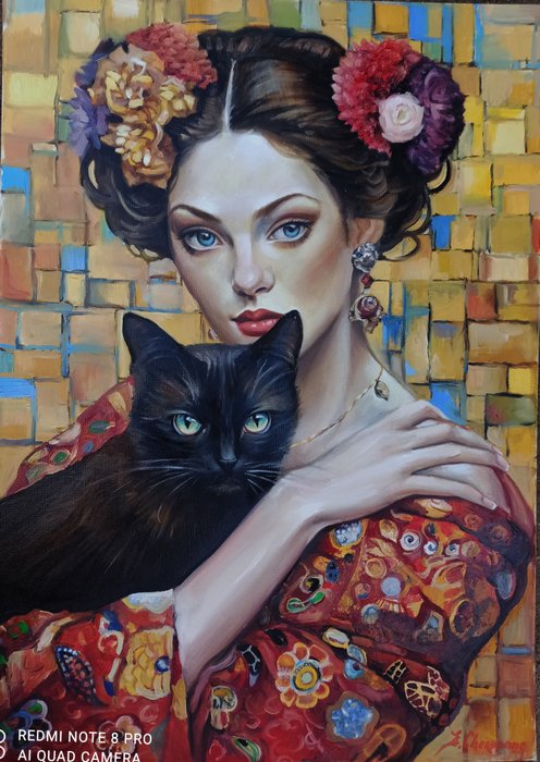 Eugenie Chervonna - La Dame et le chat noir