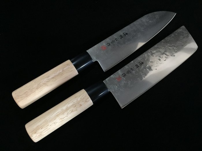 正宗 MASAMUNE / Set of 2 / 三得 SANTOKU 菜切 NAKIRI - Bordkniv (2) - Japansk køkkenkniv - Stål, Træ