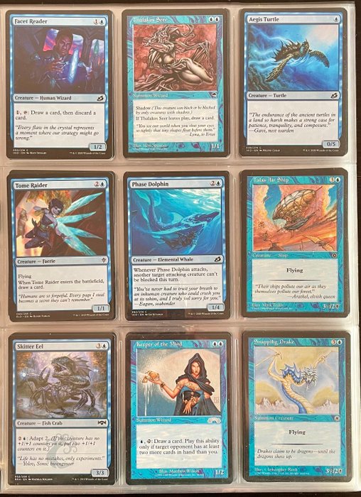 Wizards of The Coast - 225 Mixed collection - Magic: The Gathering - Blue (rares, white borders, etc.) from various legacy sets of the 90s, incl. SEALED Portal 2nd Age - Various sets