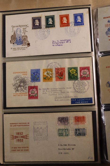 Holland 1952/1991 - Komplet samling af FDC'er + forskellige covers i 3 PSIII albums - E6 t/m E288