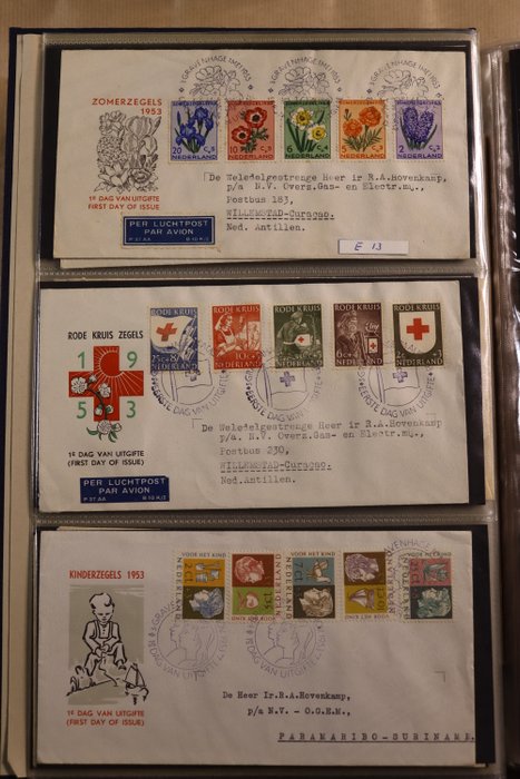 Holland 1952/1991 - Komplet samling af FDC'er + forskellige covers i 3 PSIII albums - E6 t/m E288