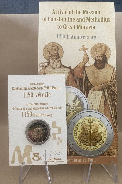 Slovakiet. 2 Euro 2013 "Cyrillus and Methodius" - Signed by the author