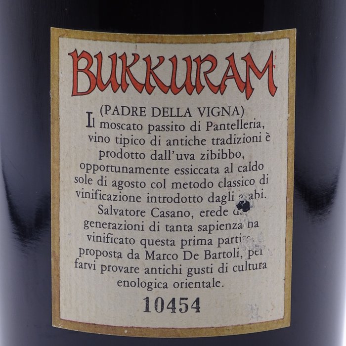 1985 Marco de Bartoli Bukkuram - Sicilien - 1 Flaske (0,75L)