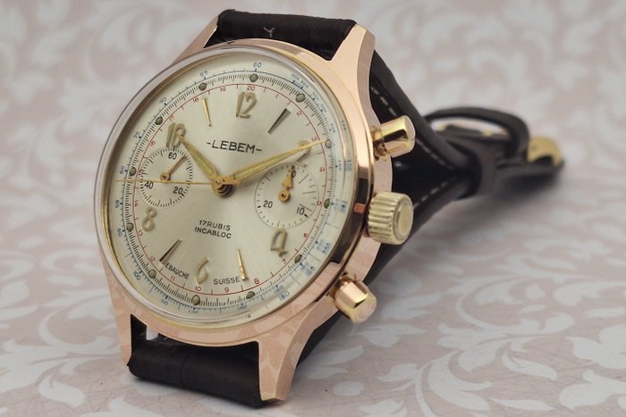 Chronographe Suisse - LEBEM - Cal. Valjoux 7730 - JUMBO - Ingen mindstepris - Mænd - 1950-1959