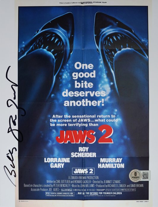 Jaws 2 - Billy Van Zandt (Bob) - Autograph, Photo With Beckett COA