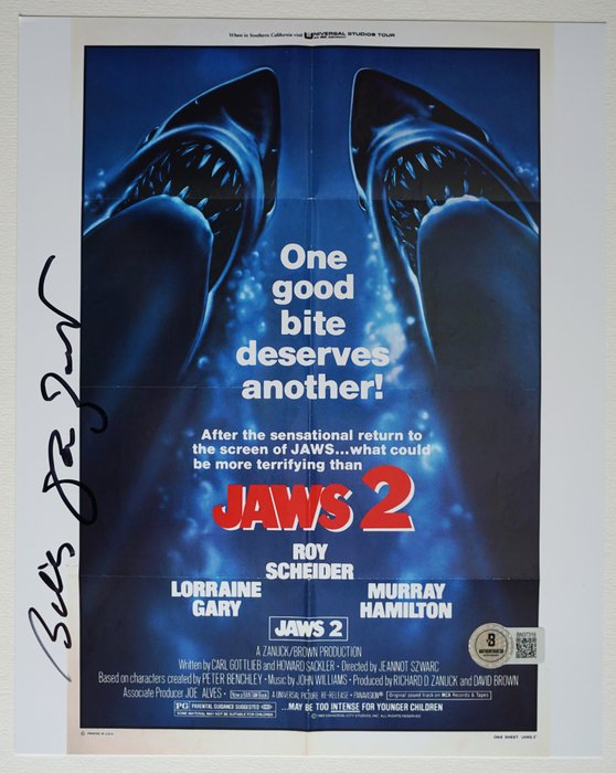 Jaws 2 - Billy Van Zandt (Bob) - Autograph, Photo With Beckett COA