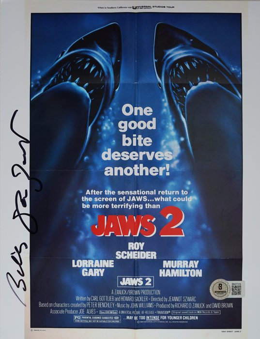 Jaws 2 - Billy Van Zandt (Bob) - Autograph, Photo With Beckett COA