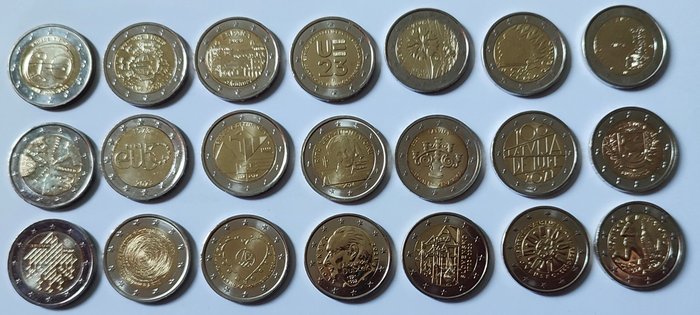 Europa. 2 Euro 2009/2024 (21 monnaies)  (Ingen mindstepris)