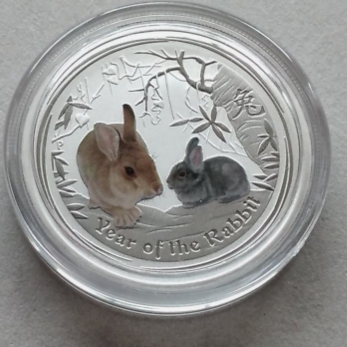 Australien 50 Cent 2011 Year of the Rabbit Colorized 1/2 Oz (999)  (Ingen mindstepris)