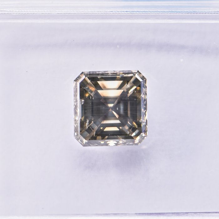 Ingen mindstepris - 1 pcs Diamant  (Naturfarvet)  - 1.12 ct - Smaragd - Fancy deep Brun, Grålig Gul - SI1 - International Gemological Institute (IGI)