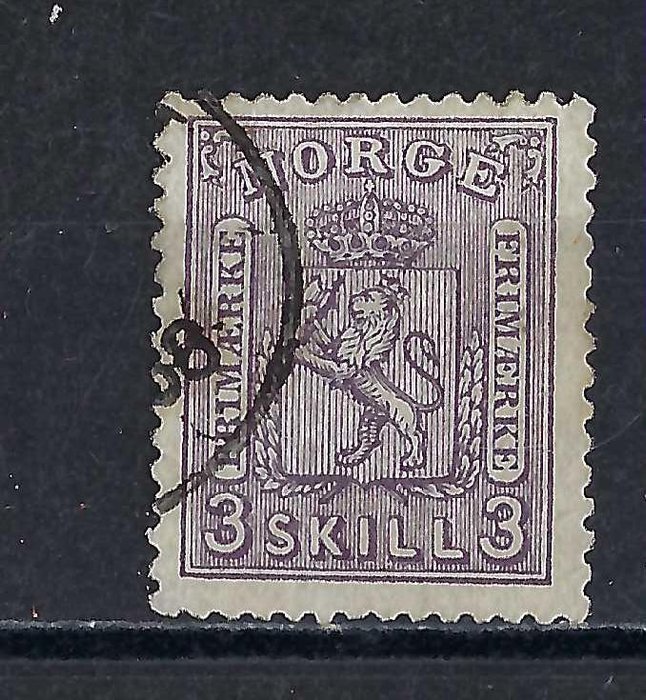 Norge 1867 - Norge 3 skilling rød-violet - Michel 13b