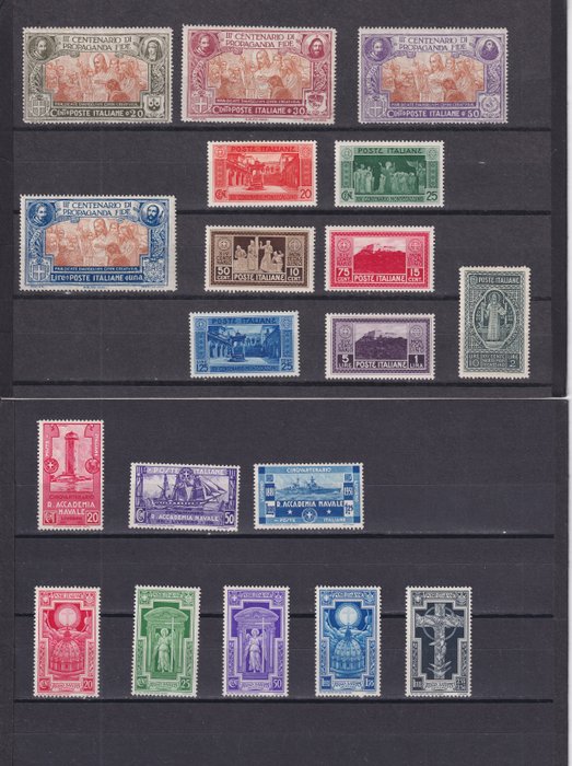 Italien Kongerige 1923/1937 - Lot af 7 komplette serier af riget - Sassone S.24; S.52; S.60; S.68; S.80; S.91; S1511