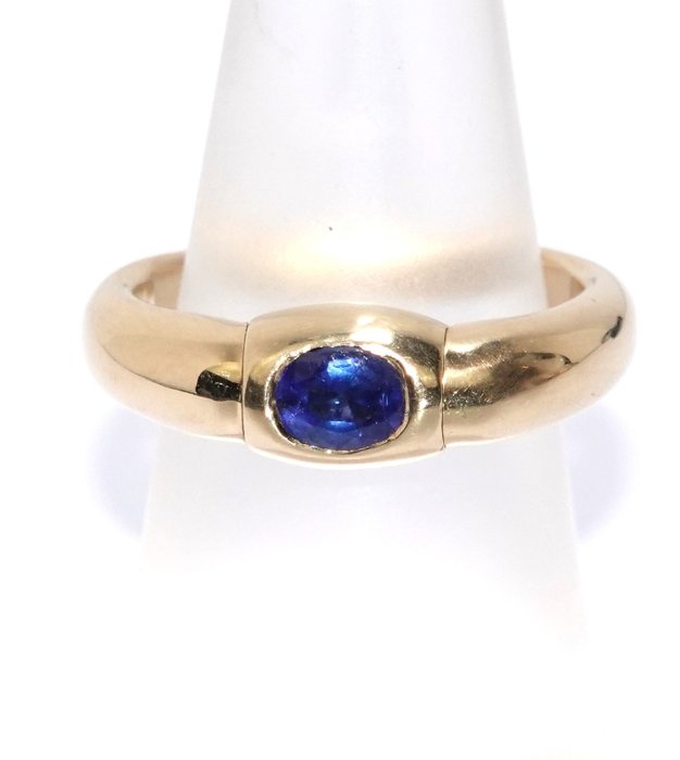 Ring - 18 kraat Gulguld -  0.76ct. tw. Safir - Diamant - Roterende ringhoved