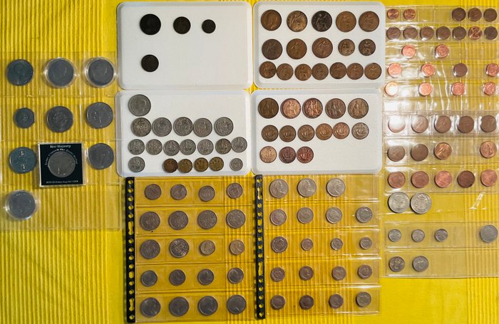 Storbritannien. A Collection of 104x British. Coins, housed in an album 1875-2019  (Ingen mindstepris)