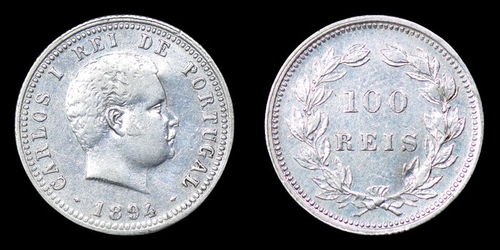 Portugal D Carlos I (1889-1908) 100 Reis 1894 - Escassa