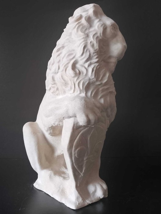 Skulptur Coppia di leoni Marzocchi - 36 cm - marmorstøv